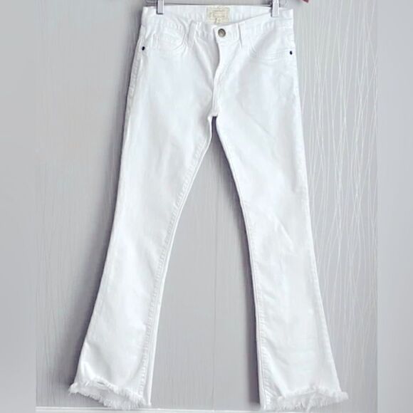 CURRENT/ELLIOTT FLARED FLIP FLOP JEAN IN SNOW CONE WHITE! Size 26 - Picture 1 of 11